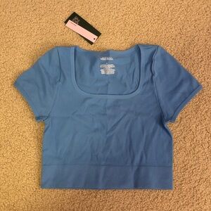 Target Wild Fable crop top athletic material light blue